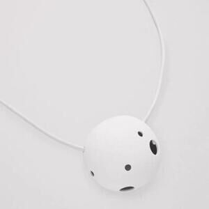 COS Leather Cutout Metal Necklace in Beige